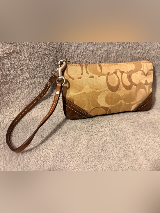 Coach Handbags - Coach Soho Y2K Monogram Canvas, Leather & Suede Wristlet